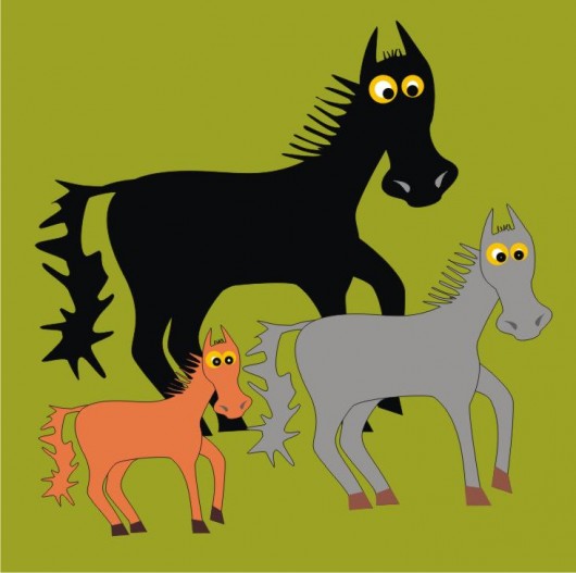 Poduszka ,,potargane konie" zamówienie Gaul Designs