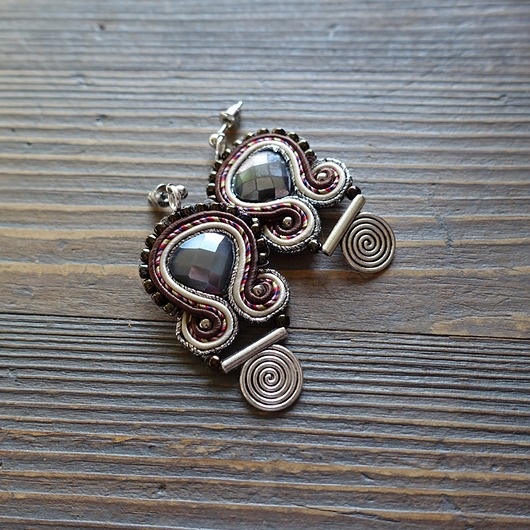 Ślimaczki- małe kolczyki soutache Mró Soutache
