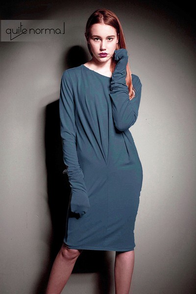 Pleaser- BLUE DENIM Dzianina sukienka QuiteNormal