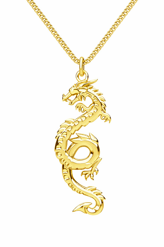 złote naszyjniki SMOK CHIŃSKI- naszyjnik srebro, złoto, różowe złoto