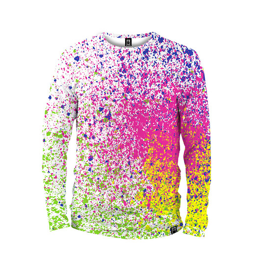 bluzy męskie Koszulka Longsleeve Męska DR.CROW Splatter White