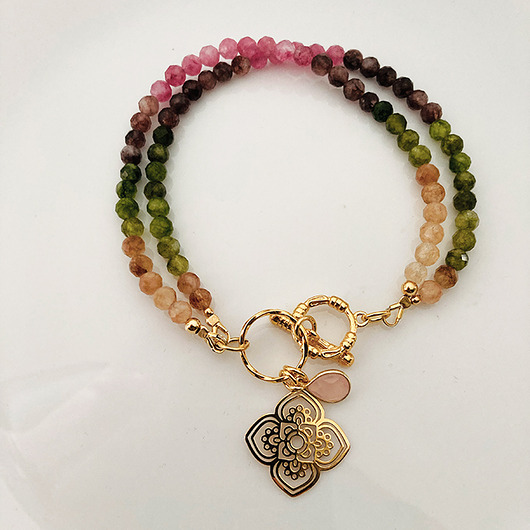 bransoletki z kamieni naturalnych TURMALIN Podwójna Bransoletka z kamieni naturalnych