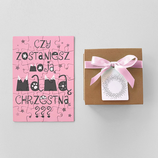 Puzzle dla rodziców chrzestnych - typograficzne Mocem