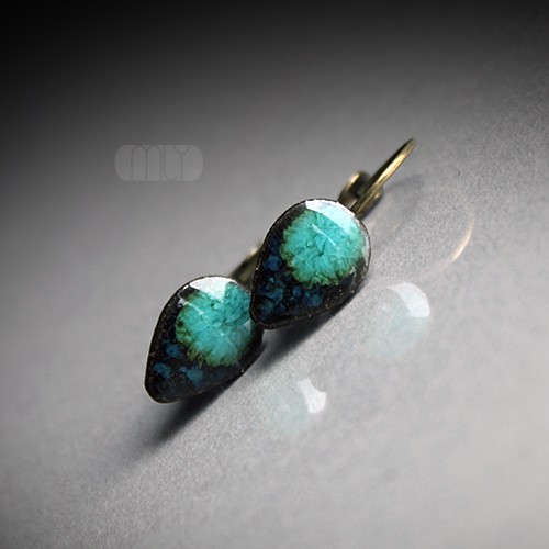kolczyki ceramiczne Kolczyki ceramiczne Algowe Krople - zamówienie indywidualne