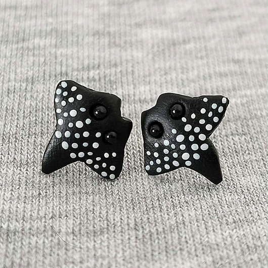 kolczyki z masy plastycznej Kolczyki sztyfty Płaszczka