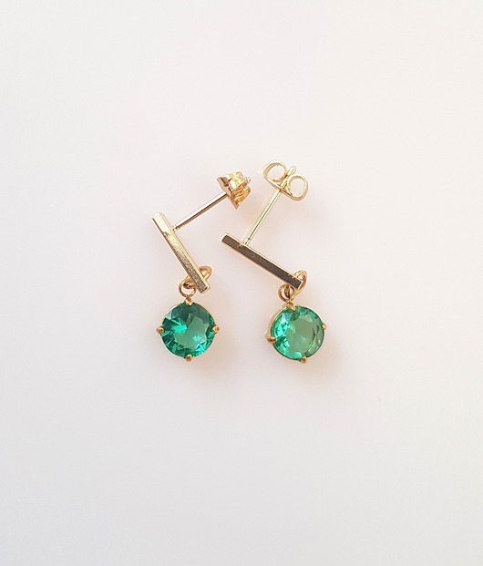 kolczyki pozłacane Kolczyki pozłacane Emerald Dots