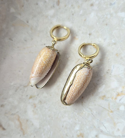 kolczyki pozłacane Kolczyki srebro złocone SAND SEASHELLS