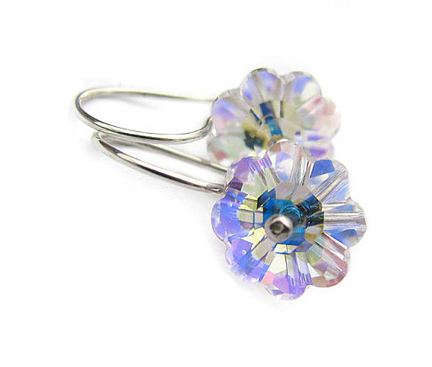 kolczyki swarovski Kolczyki - Kryształy Swarovski- Lobelia nova