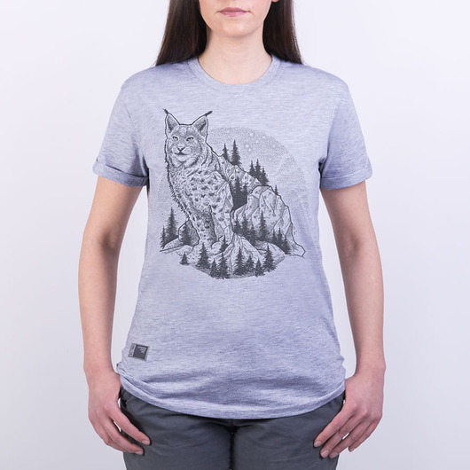 t-shirt damskie Koszulka damska RYŚ jasnoszara -