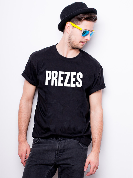 T-shirt męski czarny - PREZES AllbagAllprints