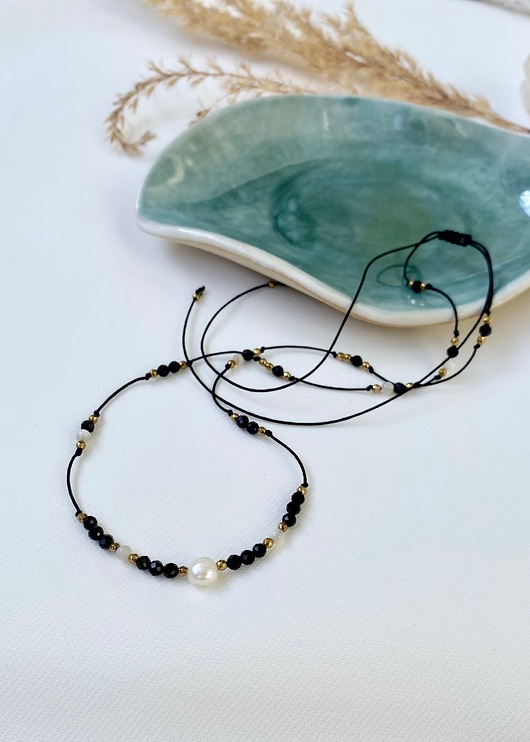 naszyjniki - inne Naszyjnik z Perłą i Turmalinem