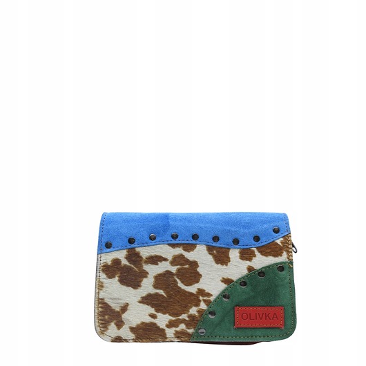 saszetka nerka Nerka zamszowa wygodna unikalna damska ze skrawków zero waste OLIVKA