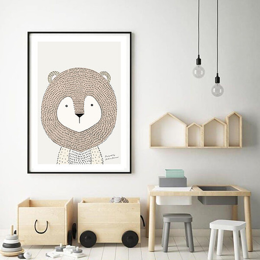Plakat skandynawski dla dzieci "Lew" scandiposter