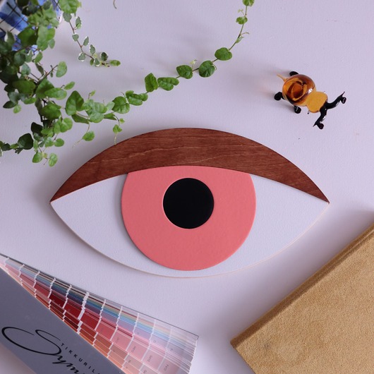 Ozdoby na ścianę Oko 3D  Flamingo orzechowa powieka