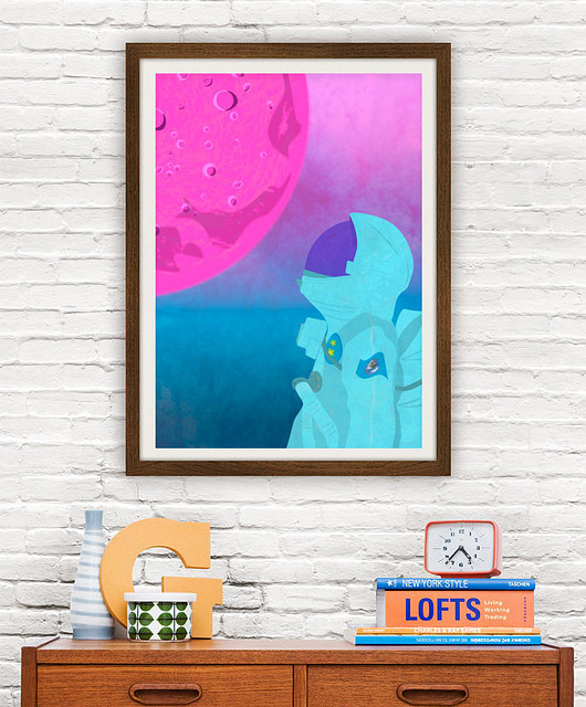 Astronauta - plakat fine art 50x70 cm minimalmill