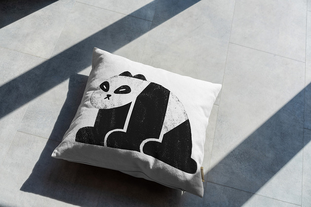 poduszki z grafiką Poduszka dekoracyjna - Minimalistyczna panda