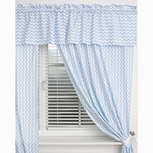Zasłony w niebiesko-białe zygzaki Roomee Decor