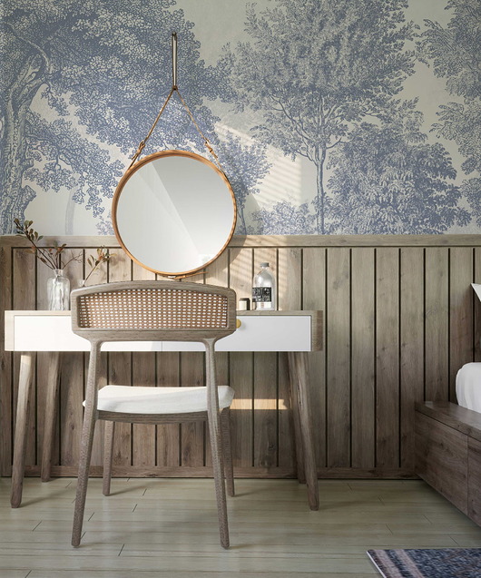 tapety i naklejki ścienne Tapeta Mural Drzewa vintage blue