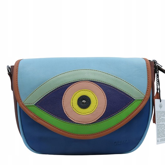 torby na ramię Torebka damska skórzana wymienna klapka 2w1 pojemna kolorowa OLIVKA