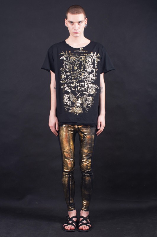 black / gold limbo tee ODIO TEES