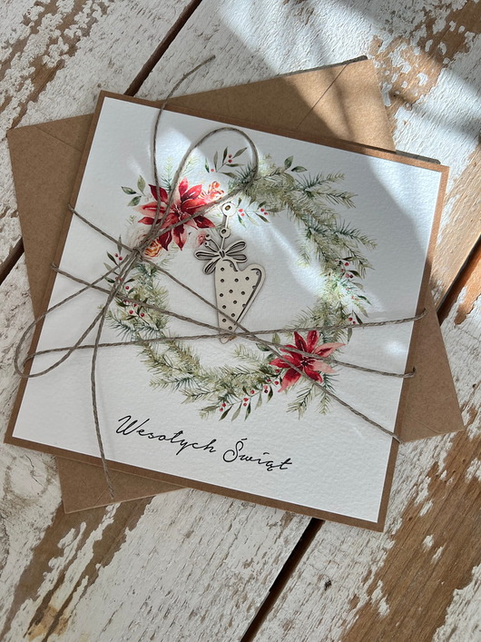 kartki świąteczne Wyjątkowa ręcznie robiona kartka świąteczna na Boże Narodzenie