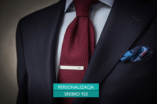 Srebrna spinka do krawata z Twoją personalizacją FeinFein
