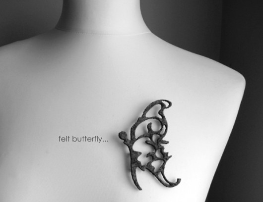 felt butterfly... felt label