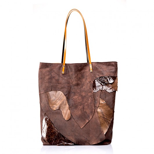 Dwukolorwa Skórzana Torebka Damska CHOCO CADOaccessories