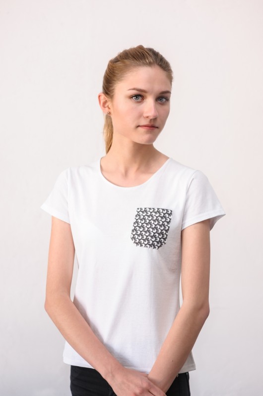 T-shirt z kieszonką VRMN White VERMIN