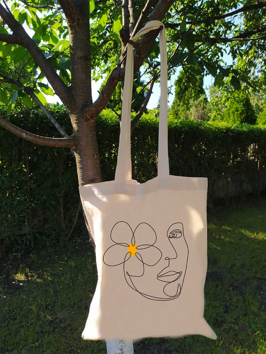 Torba bawełniana z nadrukiem Twarz kobiety ART ORGANIC