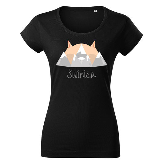 t-shirt damskie Świnica grafika by Szymon Rabiasz