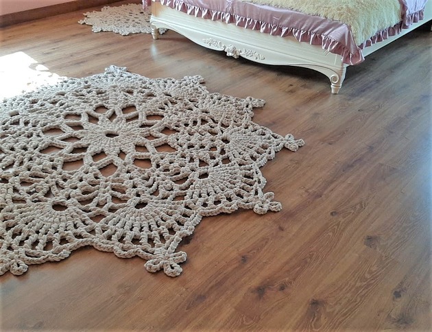 Dywan okrągły chunky koronkowy bawełna Made of Weaves