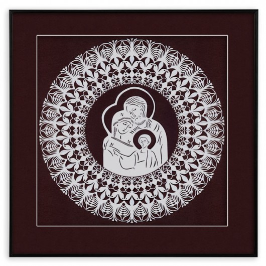 Święta Rodzina (Kurpie Art Papercut) na ludowo
