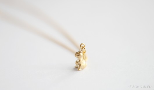 16k Gold Plated Bunny Necklace Le Boho Bleu