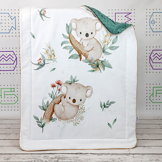 kocyki, kołderki, pościel dla dzieci Kocyk Panelowy 75x100 Koala Biel