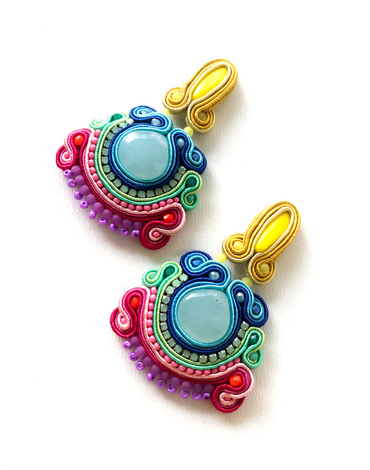 kolczyki soutache Sutaszowe kolczyki MOKA _ kolekcja 2025