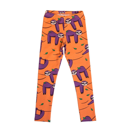 legginsy i getry dla dziewczynki Legginsy Pomarańczowy Leniwiec