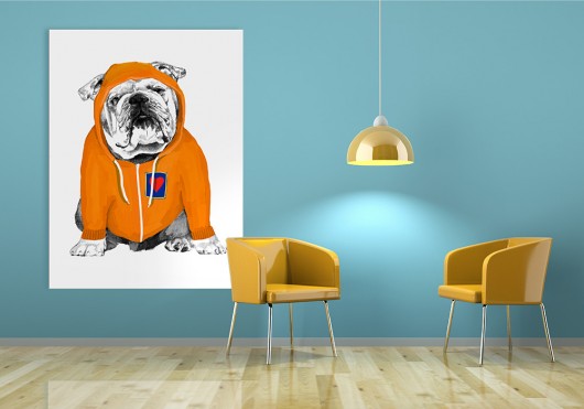 obrazy OBRAZ NA PŁÓTNIE - 60x80cm BULLDOG