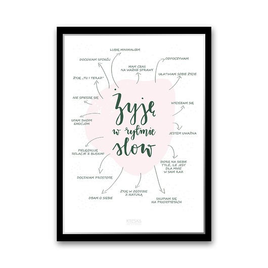 Plakat "Żyję w rytmie slow" Kreska Jak Się Patrzy