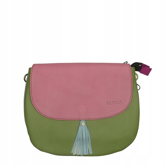 torby na ramię Torebka skórzana damska z kawałków skóry ręcznie wykonana dwustronna OLIVKA