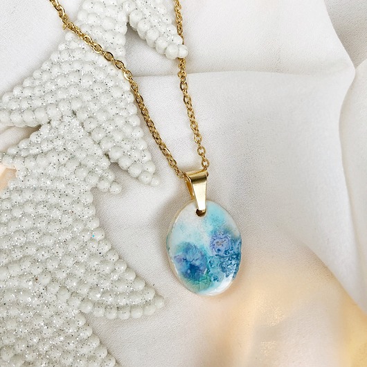 złote naszyjniki Naszyjnik z ceramiczną zawieszką