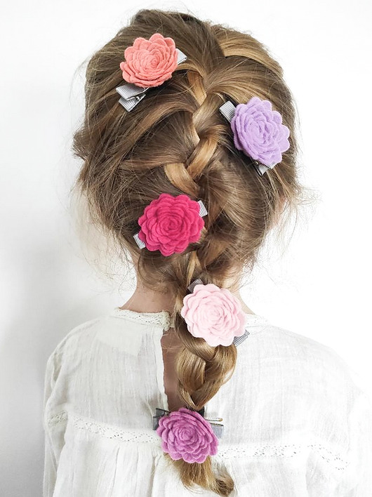 ozdoby do włosów dla dzieci Spinki do włosów różyczki Roses kolory