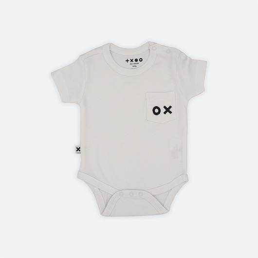 body i śpiochy niemowlęce BASIC BABY POCKET SHORT SLEEVE BODY WHITE 0-3 M