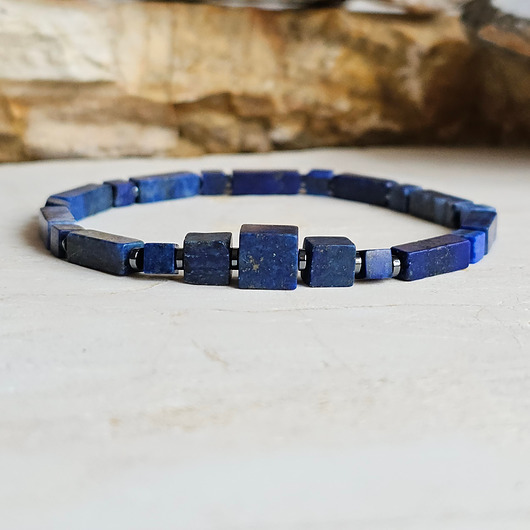 biżuteria męska Męska minimalistyczna bransoletka / Lapis Lazuli / Hematyt
