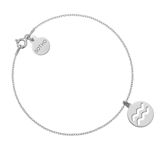 bransoletki srebrne Srebrna bransoletka z zodiakiem Wodnika