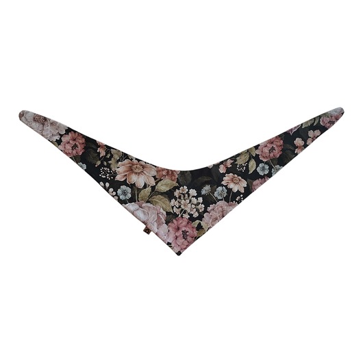 ubranka dla zwierząt Bandana, chusta, apaszka dla psa, jamnika zapinana na nap Kwiaty na czarnym tle