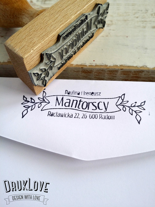 Stempel ślubny 25x60 adresownik DrukLove