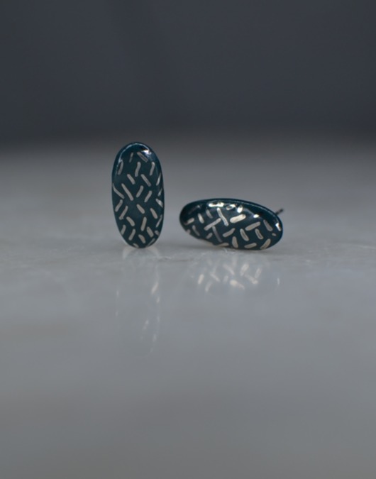 kolczyki ceramiczne Kolczyki ceramiczne morskie zdobione platyną COCO ceramics  #043