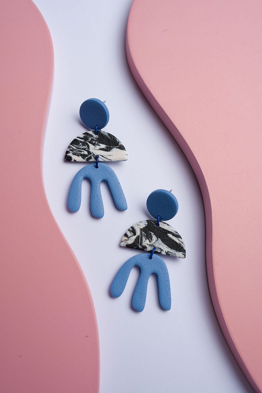 kolczyki z masy plastycznej Wiszące kolczyki Henri Matisse