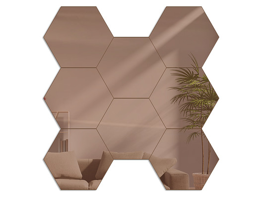 Ciekawe Lustro dekoracyjne Hexagony 8szt. - ModernClock
